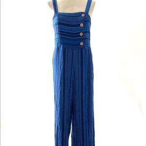 Striped blue Linen jumpsuit L